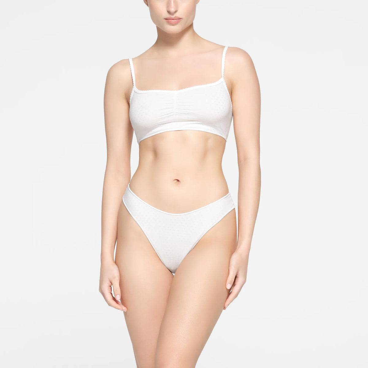 MICRO POINTELLE SCOOP BRALETTE | MARBLE