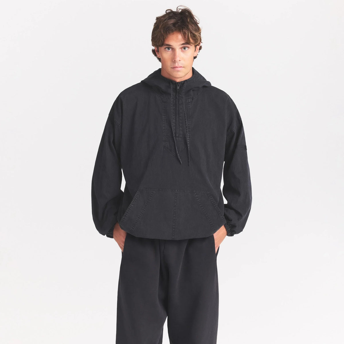 WOVEN MENS ANORAK JACKET | ONYX