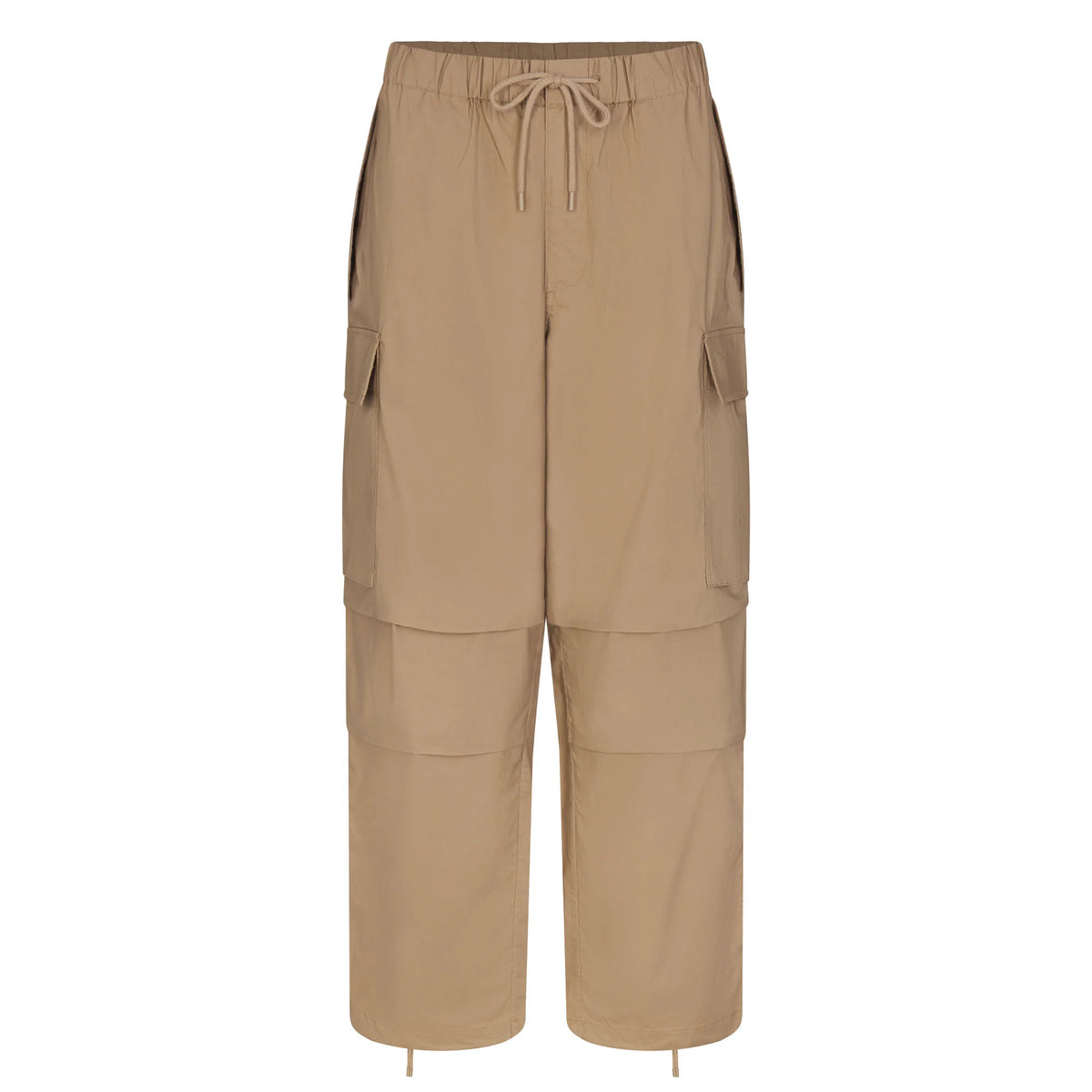 WOVEN COTTON OVERSIZED LOW RISE CARGO PANT | DESERT