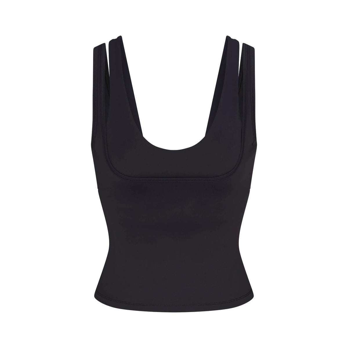 NikeSKIMS MATTE DOUBLE STRAP SCOOP TANK | OBSIDIAN