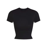 NikeSKIMS MATTE CROPPED CORSET T-SHIRT | OBSIDIAN