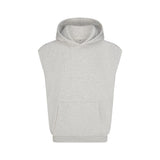 FLEECE LOUNGE MENS SLEEVELESS HOODIE | LIGHT HEATHER GREY