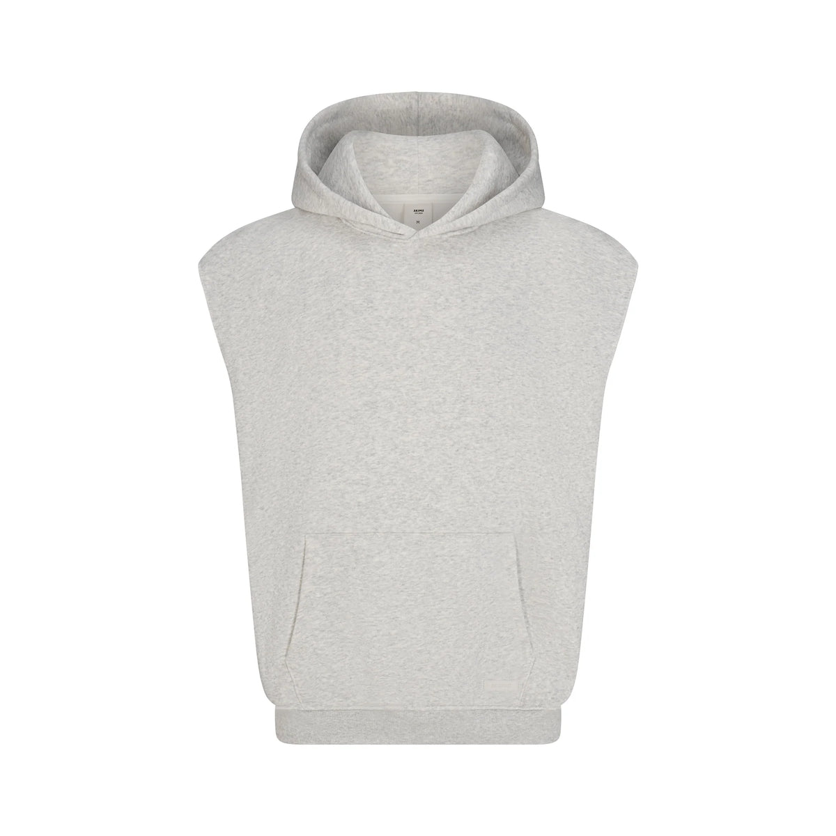 FLEECE LOUNGE MENS SLEEVELESS HOODIE | LIGHT HEATHER GREY