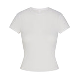 SHEER RIB T-SHIRT | SNOW