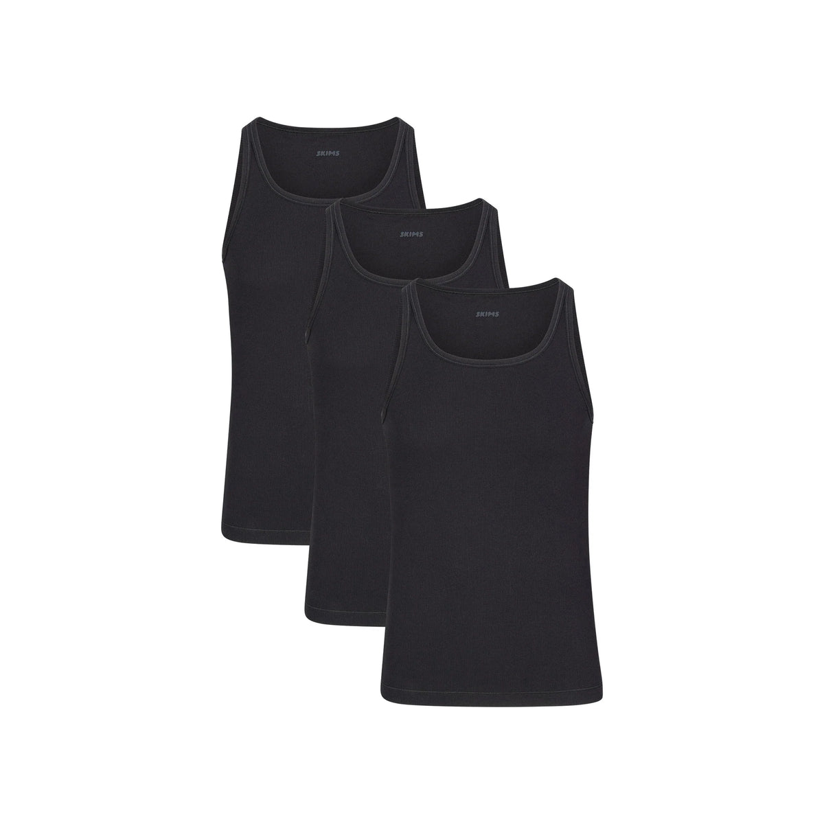 SKIMS COTTON MENS RIB TANK 3-PACK | ONYX