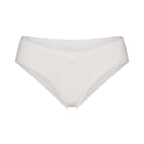 LIGHTWEIGHT COTTON LACE BRIEF | SNOW