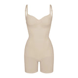 SEAMLESS SCULPT LOW BACK MID THIGH BODYSUIT | SAND