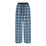 OUTDOOR FLANNEL OVERSIZED DOUBLE WAISTBAND PANT | AZURE PLAID