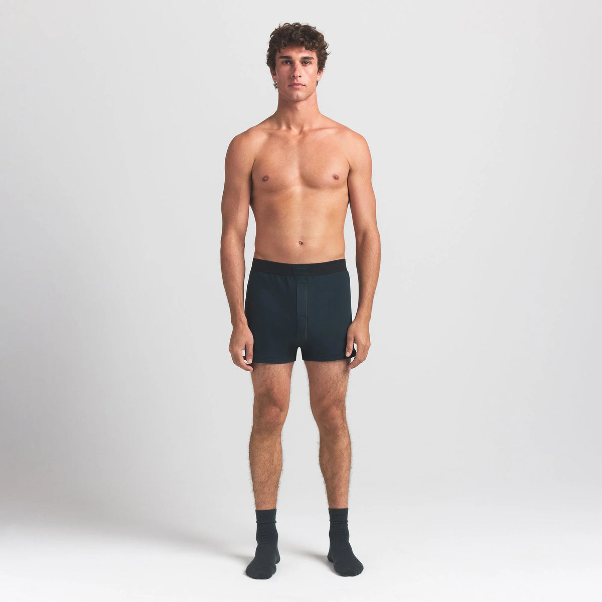 SKIMS COTTON MENS KNIT BOXER | VERDANT