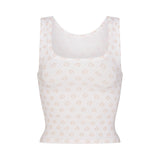 COTTON RIB TANK | OCHRE HORSESHOE PRINT