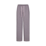COTTON POPLIN SLEEP OVERSIZED PANT | IRIS MICA NAVY CHECK