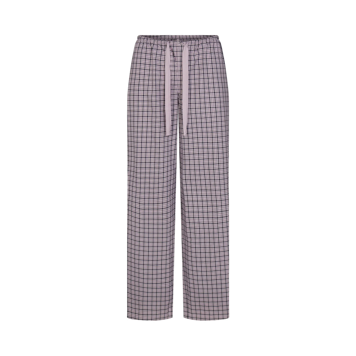 COTTON POPLIN SLEEP OVERSIZED PANT | IRIS MICA NAVY CHECK