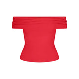 SMOOTH LAYERS ASYMMETRICAL OFF THE SHOULDER TOP | CARMINE