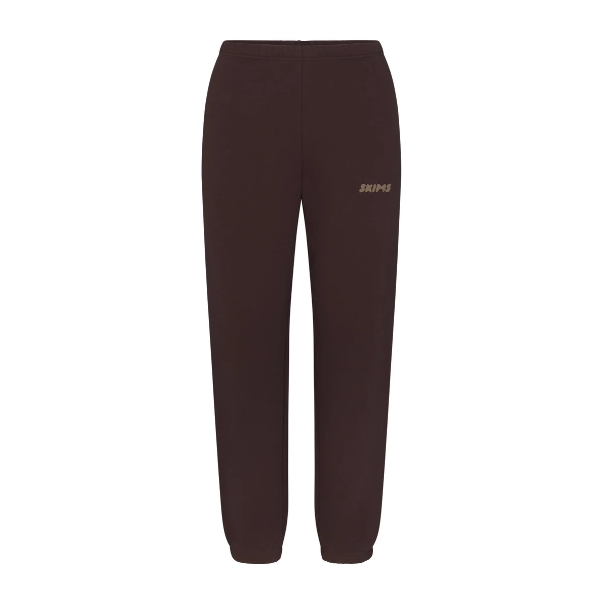 COTTON FLEECE JOGGER WITH EMBOSSED LOGO | ESPRESSO