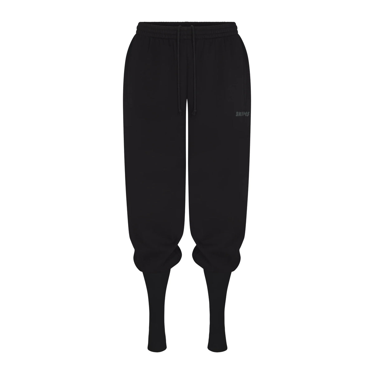 COTTON FLEECE SWEATPANT WITH RIB LEG WARMER WITH EMBOSSED LOGO | ONYX