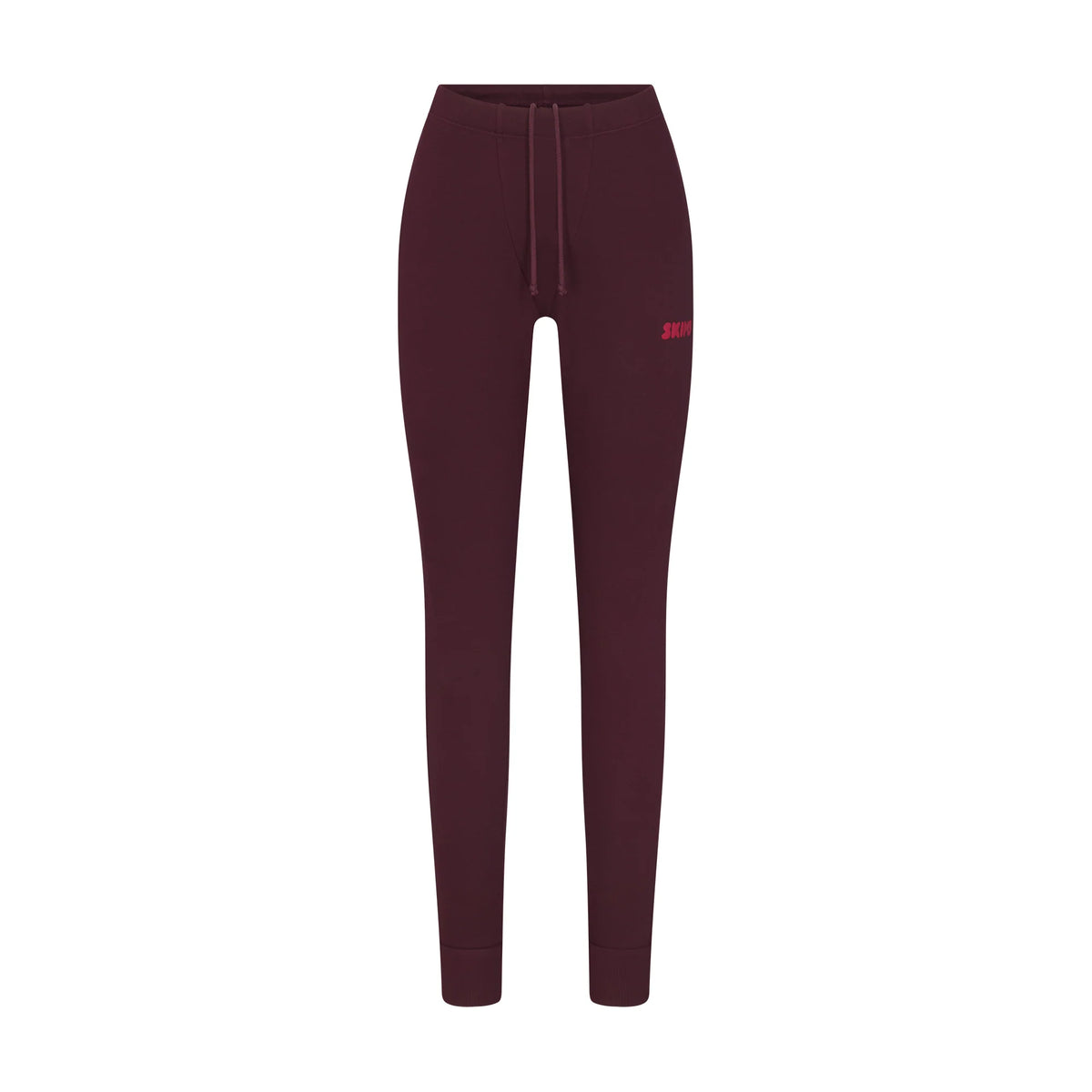 COTTON FLEECE LEGGING WITH EMBOSSED LOGO | CURRANT