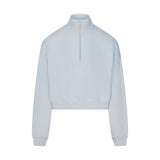 DRAPEY FRENCH TERRY HALF ZIP | POWDER BLUE
