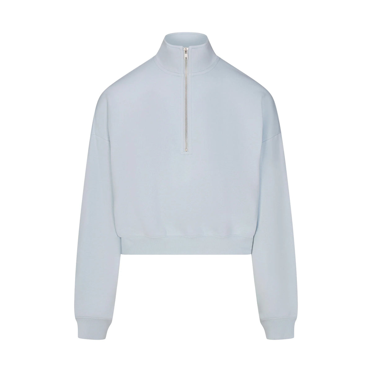 DRAPEY FRENCH TERRY HALF ZIP | POWDER BLUE