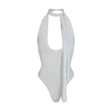 CUPRO JERSEY HALTER BODYSUIT | PEARL