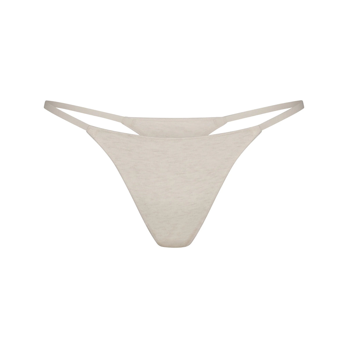 LIGHTWEIGHT COTTON STRING THONG | OATMEAL HEATHER