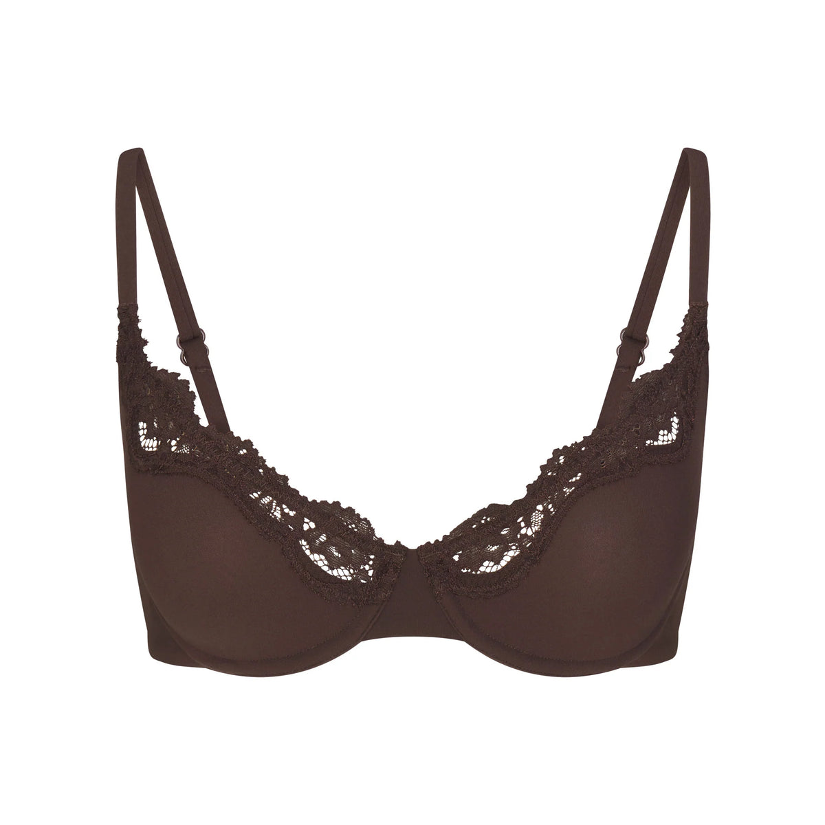 FITS EVERYBODY LACE UNLINED SCOOP BRA | ESPRESSO