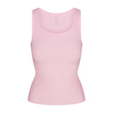 COTTON RIB SCOOP NECK TANK | CHERRY BLOSSOM