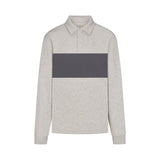 FLEECE LOUNGE MENS RUGBY POLO | LIGHT HEATHER GREY